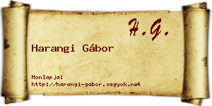 Harangi Gábor névjegykártya